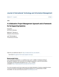 A Collaborative Project Management Approach and a Framework for Its Supporting Systems