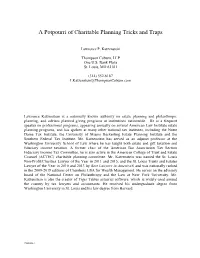 A Potpourri of Charitable Planning Tricks and Traps