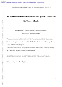 An Overview of the Results of the Volcano Geodetic Research in The