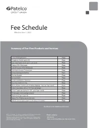 Fee Schedule Effective June 1, 2021