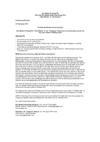 Oct 2012 Preliminary Results Announcement Reports & Accounts