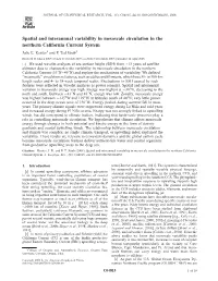 Spatial and Interannual Variability in Mesoscale Circulation in the Northern California Current System Julie E