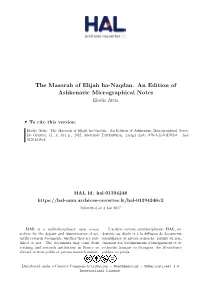 The Masorah of Elijah Ha-Naqdan. an Edition of Ashkenazic Micrographical Notes Elodie Attia