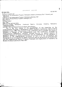 This Is the First Volume of the Proceedings of the Committee On