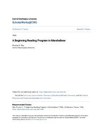 A Beginning Reading Program in Marshallese