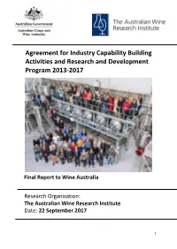 Agreement for Industry Capability Building Activities and Research and Development Program 2013-2017