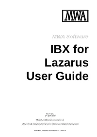 IBX for Lazarus User Guide