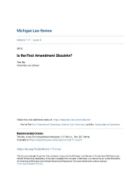 Is the First Amendment Obsolete?