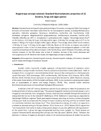 Negentropy Concept Revisited: Standard Thermodynamic Properties of 16 Bacteria, Fungi and Algae Species