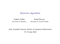 Quantum Algorithms