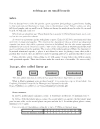Solving Go on Small Boards Intro 1Xn Go, Also Called Linear Go