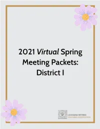 2021 Virtual Spring Meeting Packets: District I