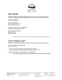 Ambient Water Quality Objectives for the Pouce Coupe River