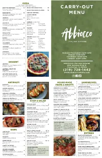 Carry-Out Menu