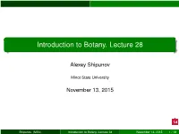 Introduction to Botany. Lecture 28