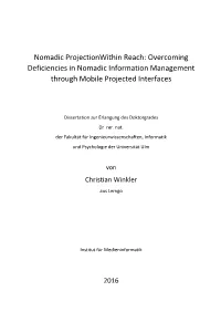 Overcoming Deficiencies in Nomadic Information Management Through Mobile Projected Interfaces