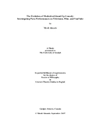 The Evolution of Mediatized Stand-Up Comedy: Investigating Para-Performances on Television, Film, and Youtube