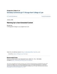 Warming up to User-Generated Content