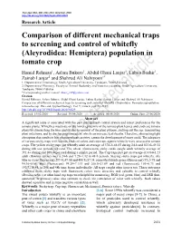 Comparison of Different Mechanical Traps to Screening and Control of Whitefly (Aleyrodidea: Hemiptera) Population in Tomato Crop