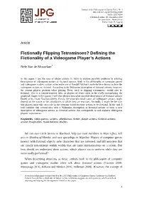 Defining the Fictionality of a Videogame Player's Actions