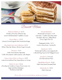 Dessert Menu
