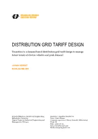 Distribution Grid Tariff Design