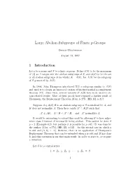 Large Abelian Subgroups of Finite P-Groups