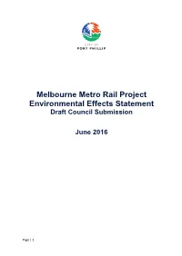 Melbourne Metro Rail Project Environmental Effects Statement Draft Council Submission