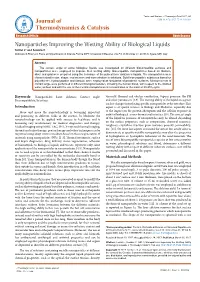 Nanoparticles Improving the Wetting Ability of Biological Liquids