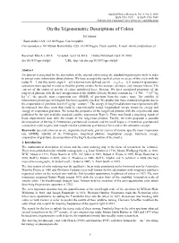 On the Trigonometric Descriptions of Colors