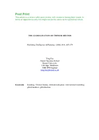 Post Print This Article Is a Version After Peer-Review, with Revisions Having Been Made