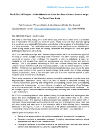 The RESCCUE Project – Linked Models for Urban Resilience Under Climate Change the Bristol Case Study