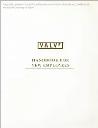 Valve Handbook for New Employees
