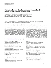 Correlations Between Gene Expression and Mercury Levels in Blood of Boys with and Without Autism