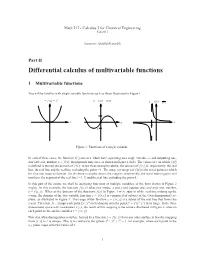 Differential Calculus of Multivariable Functions
