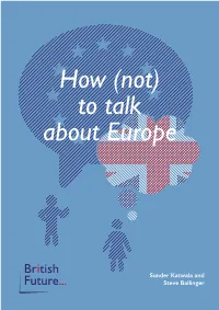 How (Not) to Talk About Europe