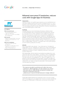 Nilkamal Overcomes IT Headaches, Reduces Costs with Google Apps for Business