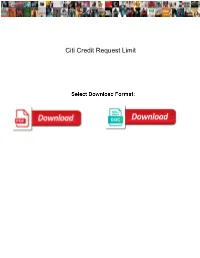 Citi Credit Request Limit