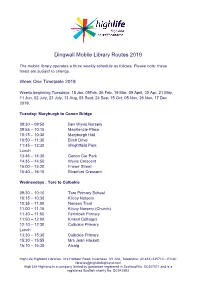 Dingwall Mobile Library Routes 2019