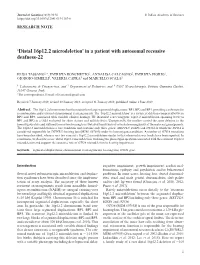 'Distal 16P12.2 Microdeletion' in a Patient with Autosomal Recessive
