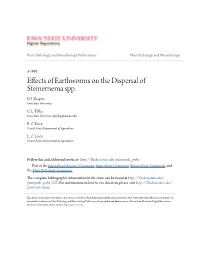 Effects of Earthworms on the Dispersal of Steinernema Spp. D