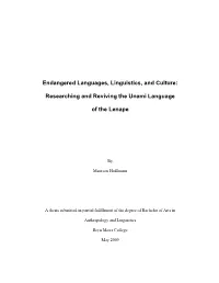Researching and Reviving the Unami Language of the Lenape