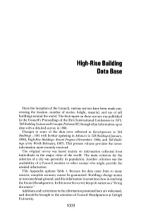 High-Hise Building Oata Base