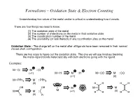 Oxidation State & Electron Counting