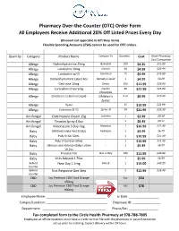 See Our Updated Over-The-Counter Medication Listing Effective May 2020. We Also Have New Lower