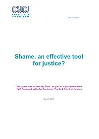 Shame, an Effective Tool for Justice?