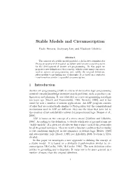 Stable Models and Circumscription