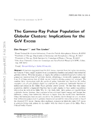The Gamma-Ray Pulsar Population of Globular Clusters: Implications for the Gev Excess
