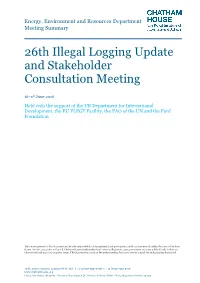 26Th Illegal Logging Update and Stakeholder Consultation Meeting