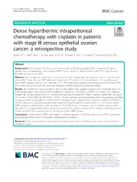 Dense Hyperthermic Intraperitoneal Chemotherapy with Cisplatin In